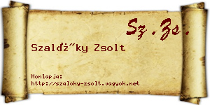 Szalóky Zsolt névjegykártya